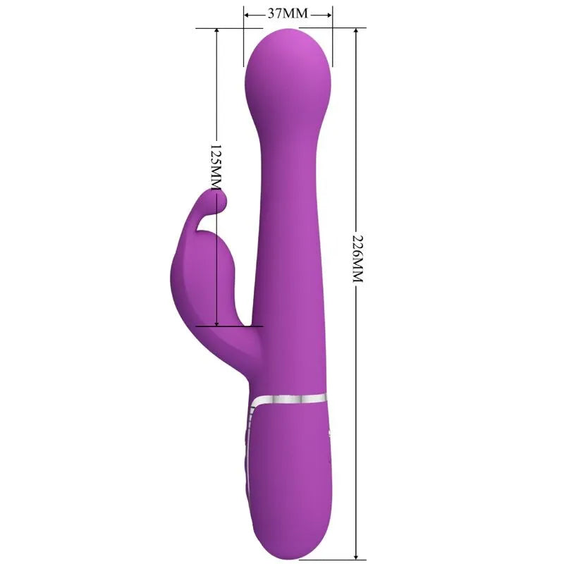 Vibromasseur silicone violet multifonction avec perles massage orgasme mixte
