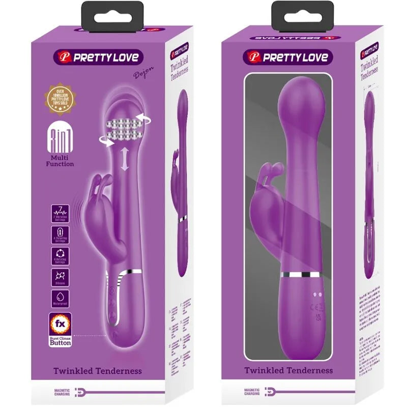 Vibromasseur silicone violet multifonction avec perles massage orgasme mixte