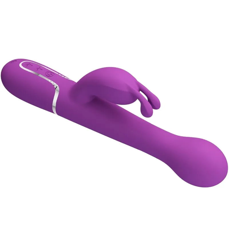 Vibromasseur silicone violet multifonction avec perles massage orgasme mixte