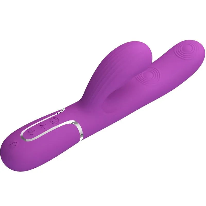Vibromasseur rabbit multifonction silicone étanche 7 modes USB magnétique