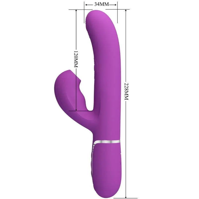 Vibromasseur rabbit multifonction silicone étanche 7 modes USB magnétique