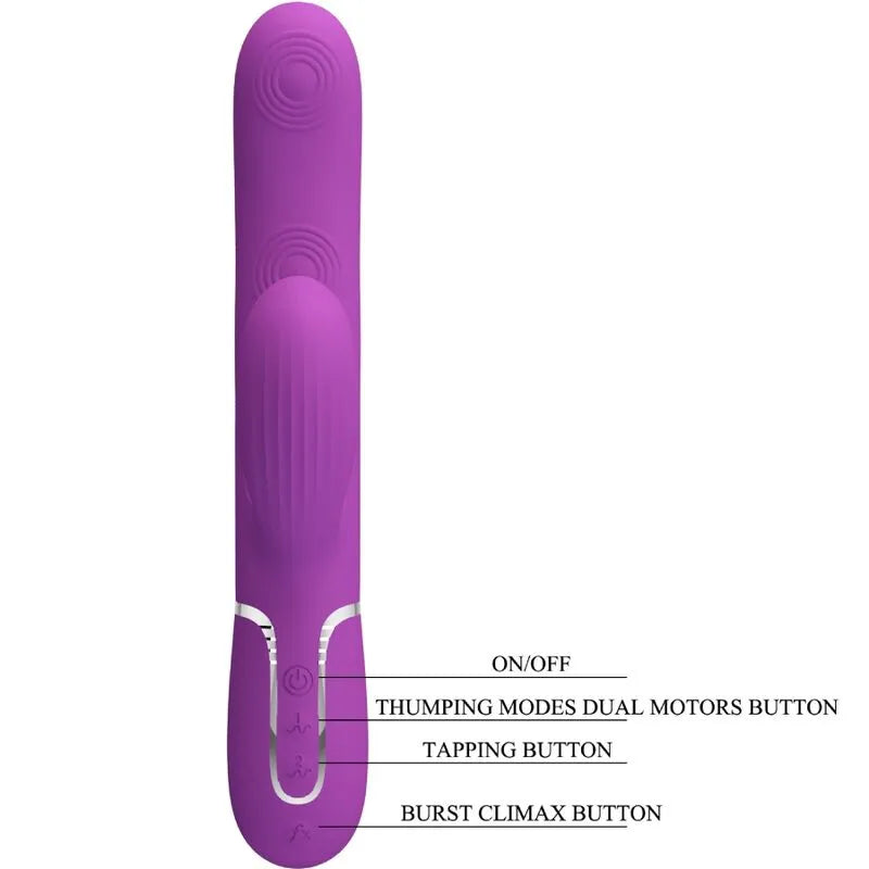 Vibromasseur rabbit multifonction silicone étanche 7 modes USB magnétique
