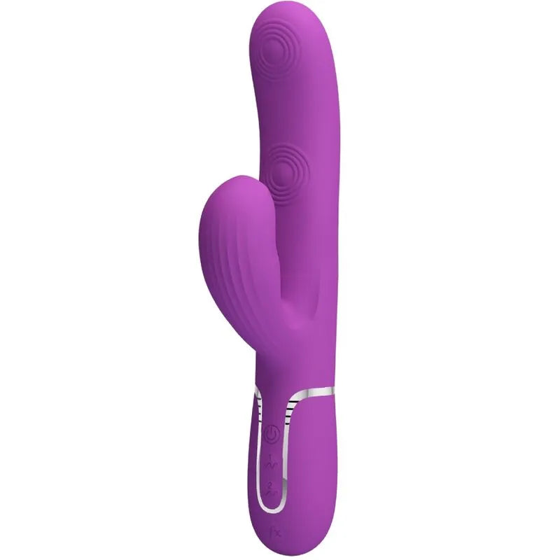 Vibromasseur rabbit multifonction silicone étanche 7 modes USB magnétique