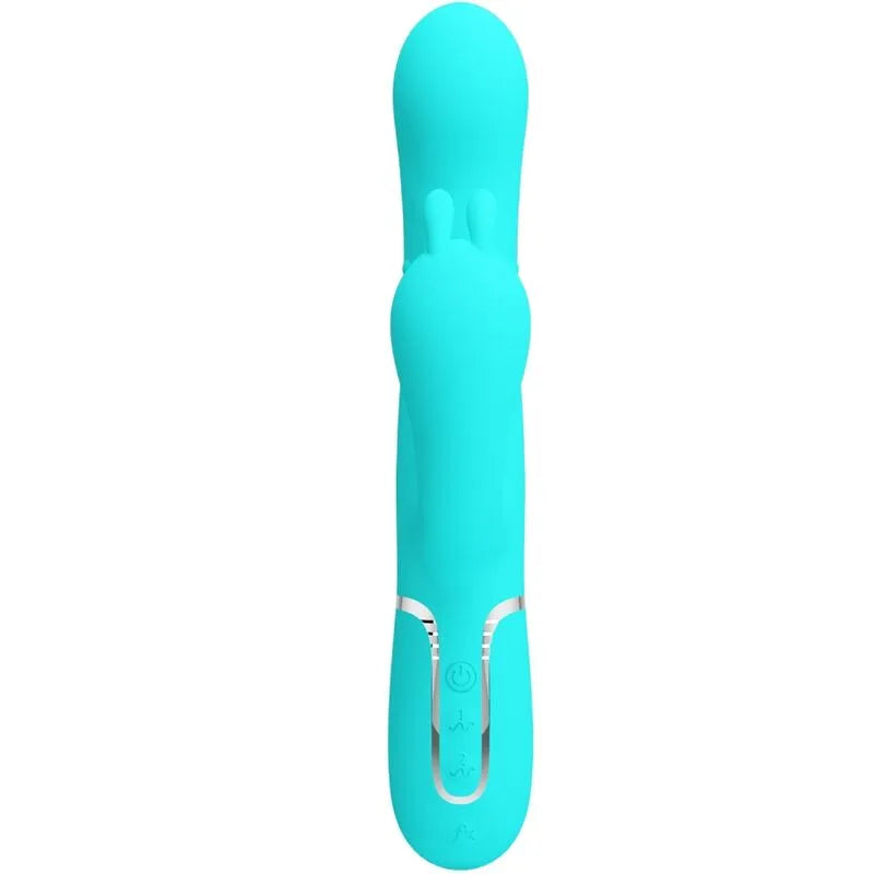 vibromasseur rabbit triple stimulation silicone vibrant rechargeable bleu