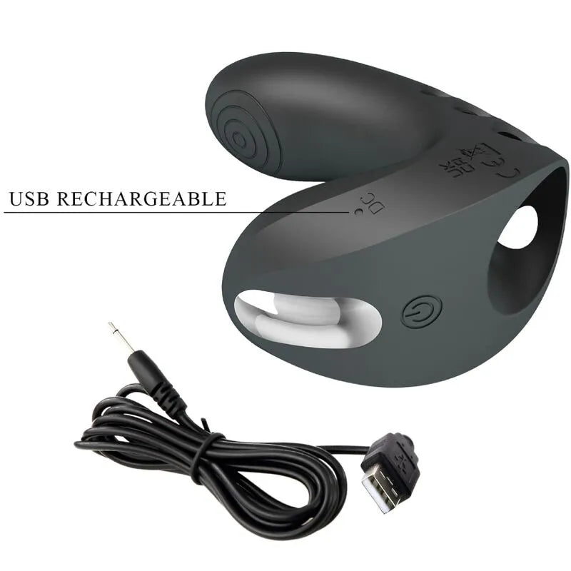 vibromasseur doigt silicone 7 modes vibration rechargeable USB compact voyage noir