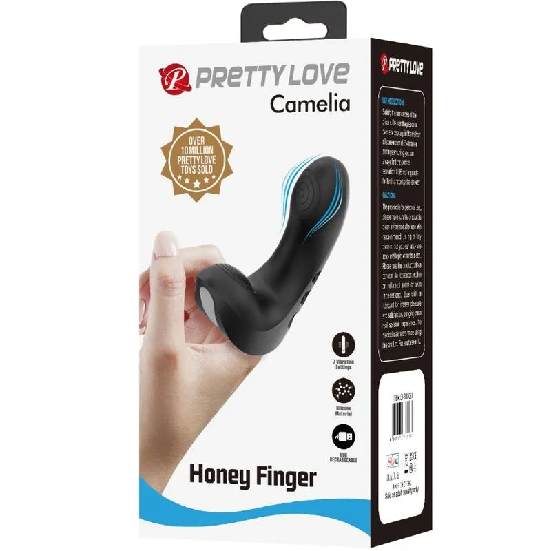 vibromasseur doigt silicone 7 modes vibration rechargeable USB compact voyage noir