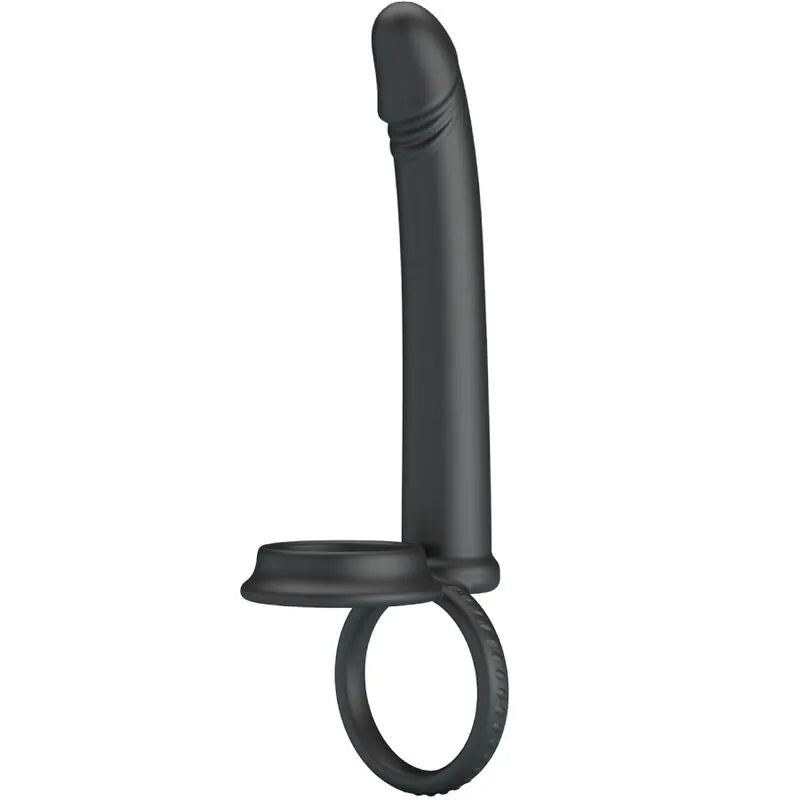 Anneau pénien silicone noir, extensible, avec 12 modes vibration, ergonomique, rechargeable, pour érection prolongée.