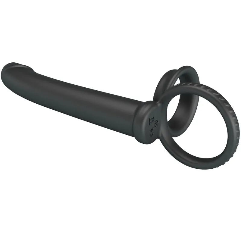 Anneau pénien silicone noir, extensible, rechargeable, avec 12 modes vibration pour intensité et érection prolongée.