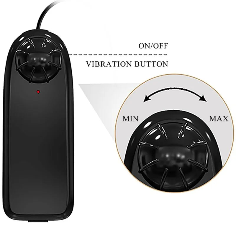 Gode vibrant incurvé réaliste noir avec texture veiné, ventouse puissante, télécommande filaire, stimulation point G.