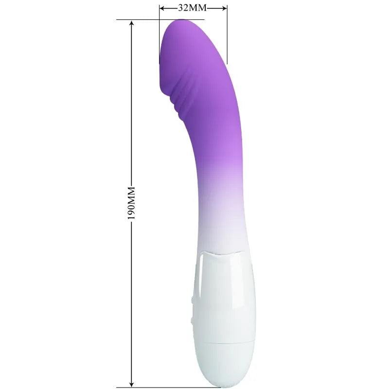 Vibromasseur incurvé point G silicone 30 modes vibrations violet AAA