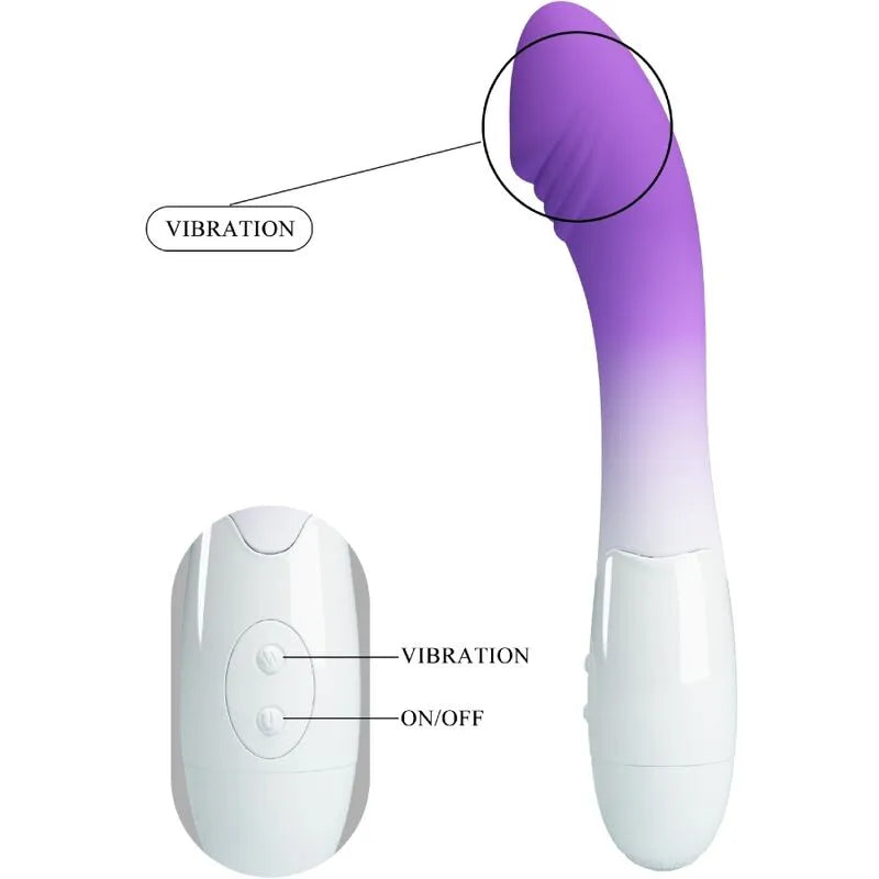 Vibromasseur incurvé point G silicone 30 modes vibrations violet AAA