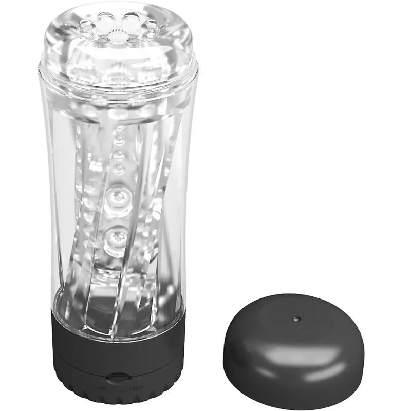 masturbateur homme réaliste TPR noir multivitesses vibrations intenses manchons internes nervurés stimulation puissante doux flexible portable discret hygiénique facile nettoyage