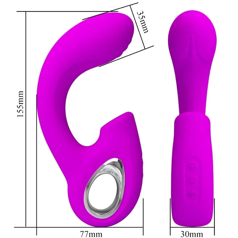Vibromasseur silicone médical 10 vibrations 10 tapotements rechargeable USB violet