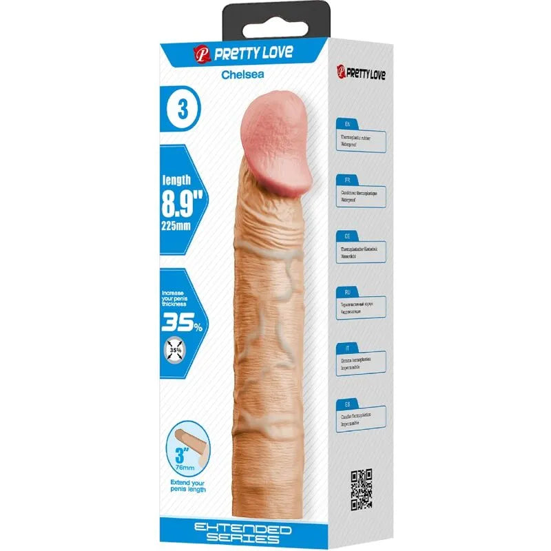 manchon pénis extension réaliste texturé veiné tête bulbeuse élastomère thermoplastique étanche durable canal lisse stimulation accrue sensations naturelles