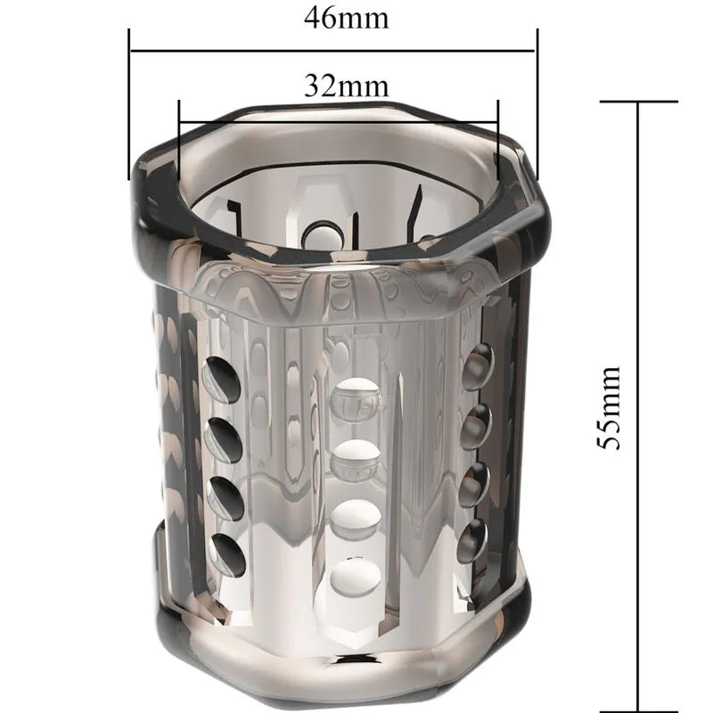 manchon pénis texturé nodulé nervuré thermoplastique élastomère super extensible étanche transparent confortable adaptable antidérapant durable hypoallergénique flexible stimulant discret innovant