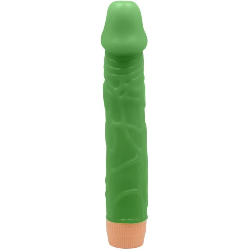 BAILE vibromasseur gode réaliste veinée texture TPR sûr doux 22cm puissant vibrations autonomie piles vert élégant