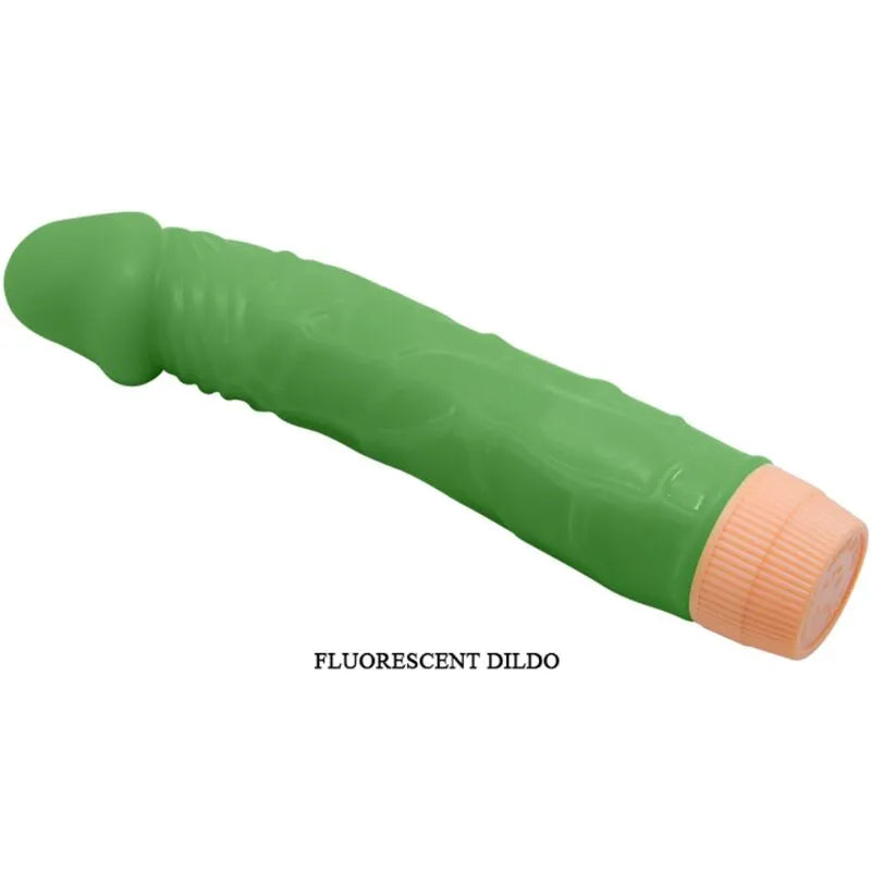 Vibromasseur vert réaliste 22cm, texture veinée, TPR doux, puissant, élégant, autonomie piles, plaisir intense.