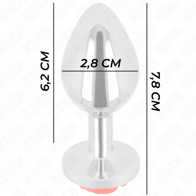 Plug anal métallique rose rouge élégant débutants connaisseurs acier inoxydable hypoallergénique