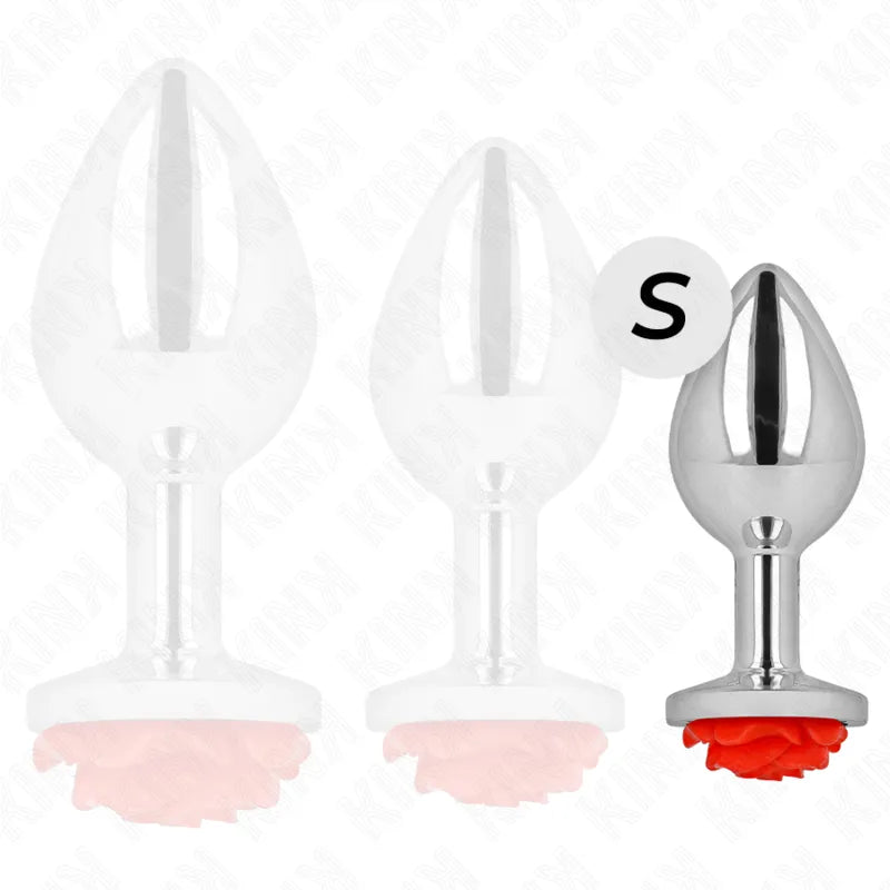 Plug anal métallique rose rouge élégant débutants connaisseurs acier inoxydable hypoallergénique