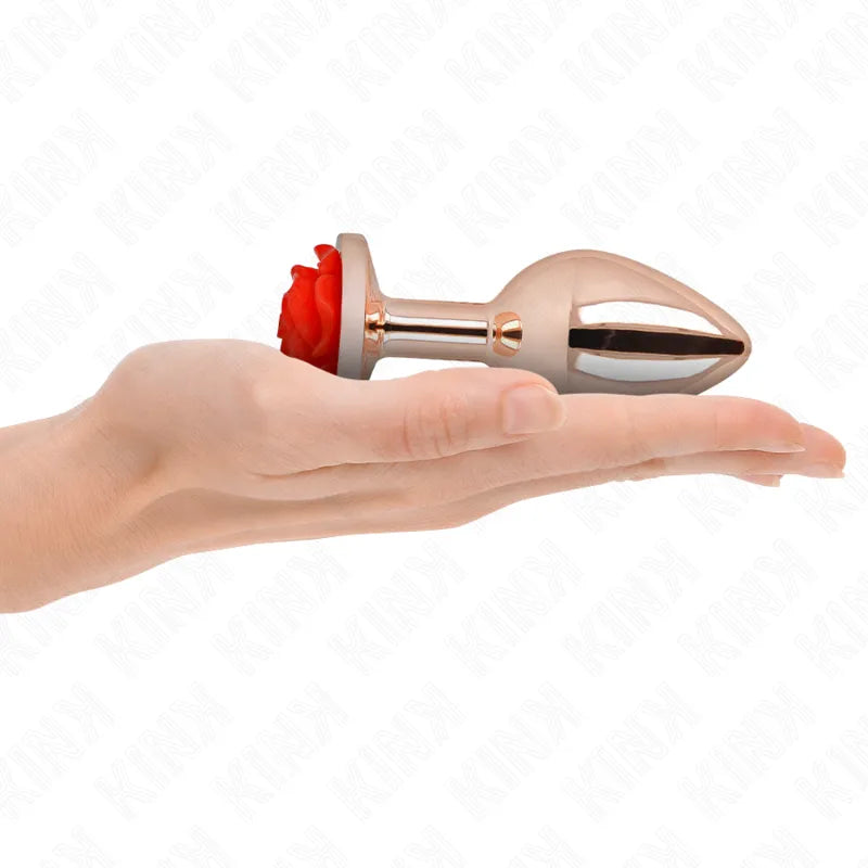 plug anal métal or rose rose rouge débutant luxe sécurité élégant
