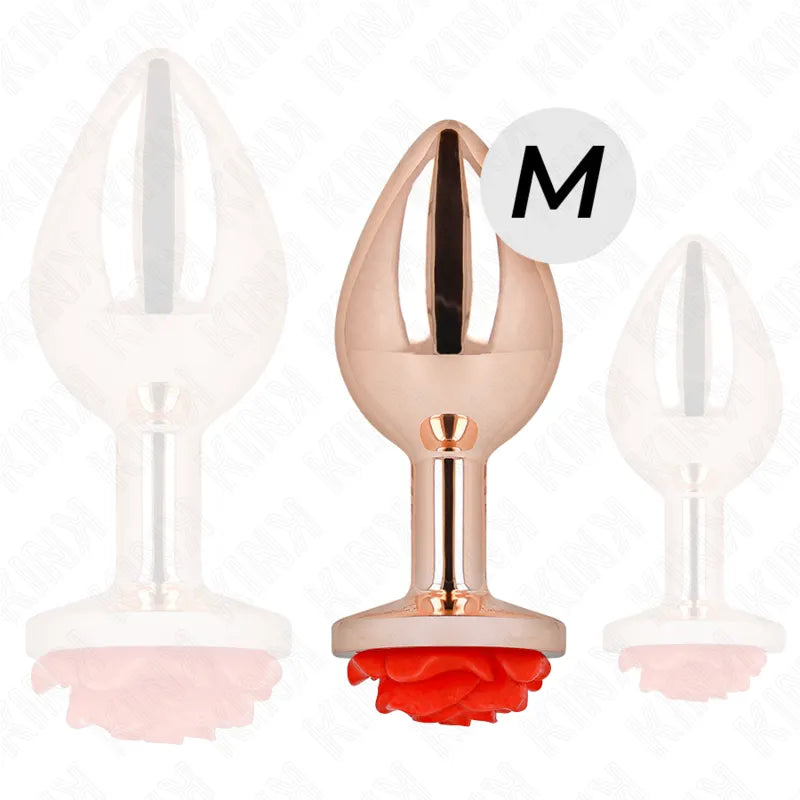 plug anal métal or rose rose rouge débutant luxe sécurité élégant