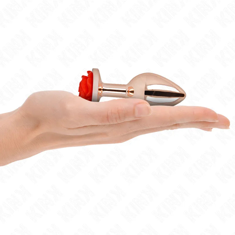 plug anal métal or rose rose rouge débutant luxe sécurité élégant