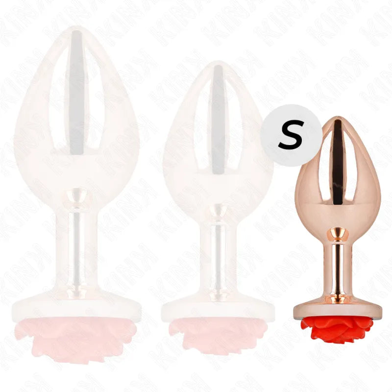 plug anal métal or rose rose rouge débutant luxe sécurité élégant