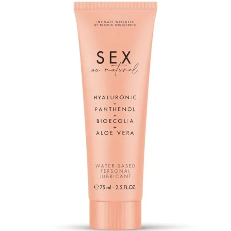 Lubrifiant intime à base d'eau 75ml, tube rose, hydratant, soutient microbiome sain, hyaluronique, panthénol, aloe vera.