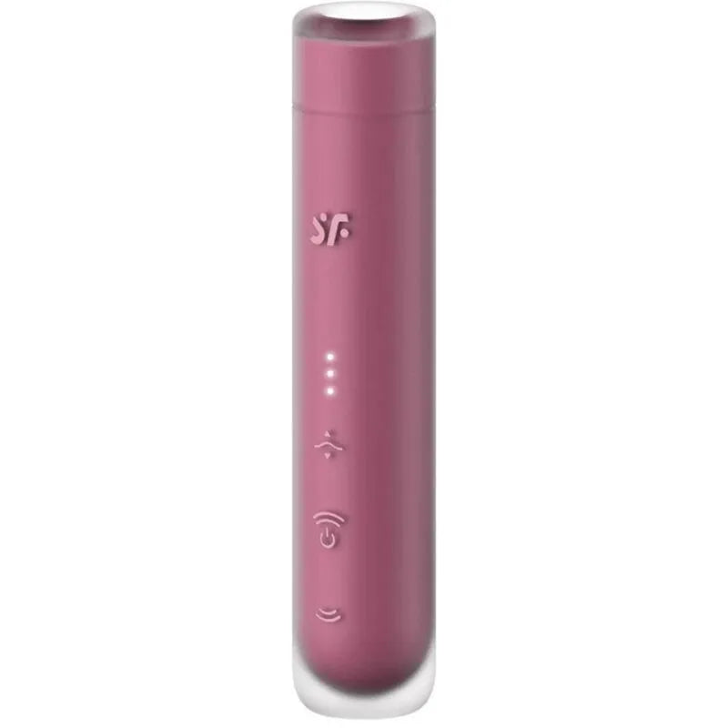 Stimulateur de clitoris Satisfyer First Kiss Wave Garnet, mini masseur à ondes d'air, rechargeable USB-C, design discret, portable, 3 vitesses 10 modes, silicone doux