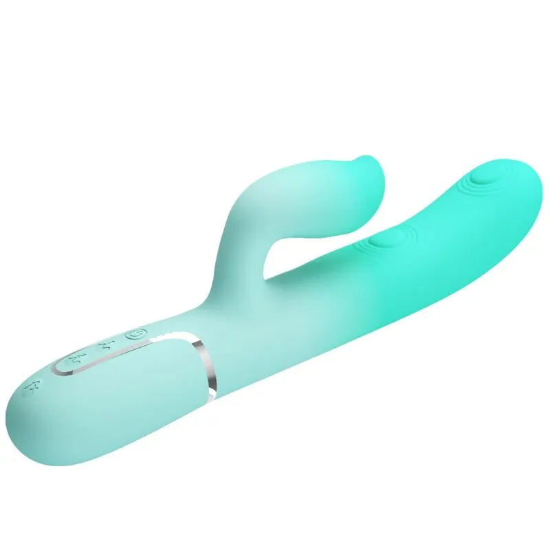 Vibromasseur waterproof silicone vert aqua multi-fonction USB orgasme intense