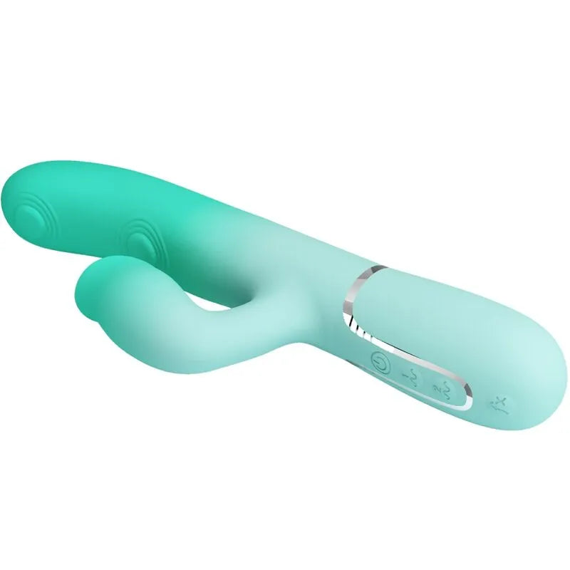 Vibromasseur waterproof silicone vert aqua multi-fonction USB orgasme intense