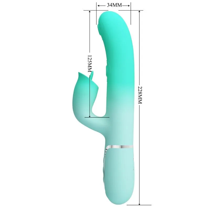 Vibromasseur waterproof silicone vert aqua multi-fonction USB orgasme intense