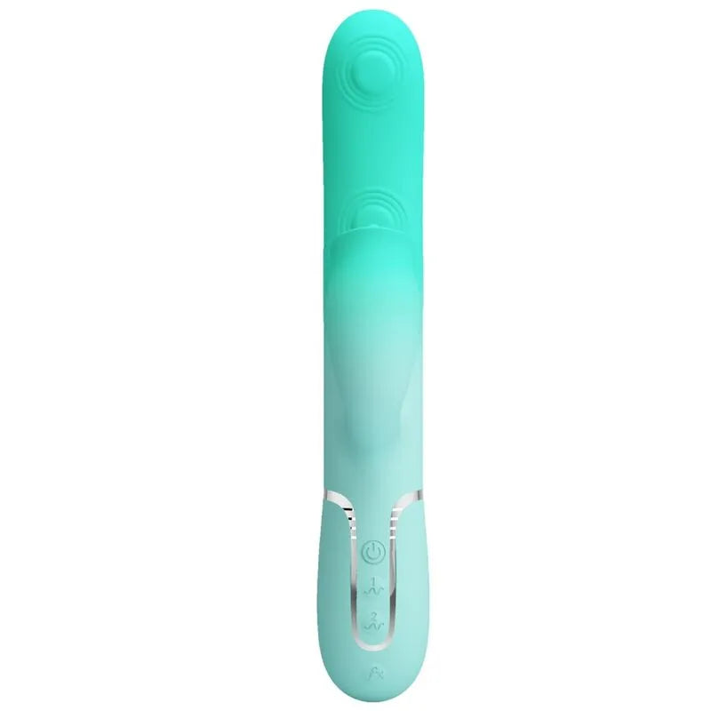 Vibromasseur waterproof silicone vert aqua multi-fonction USB orgasme intense