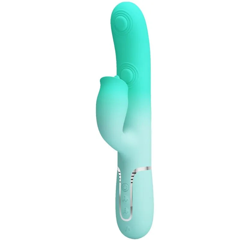 Vibromasseur waterproof silicone vert aqua multi-fonction USB orgasme intense