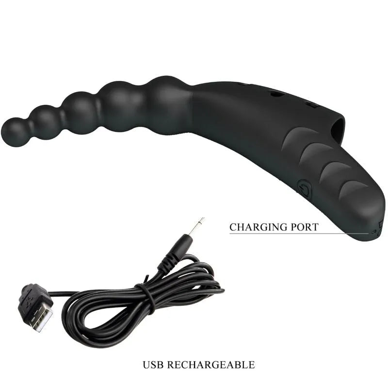 Vibromasseur Flexible Silicone Noir 10 Fonctions Vibration Rechargeable Point G Clitoris