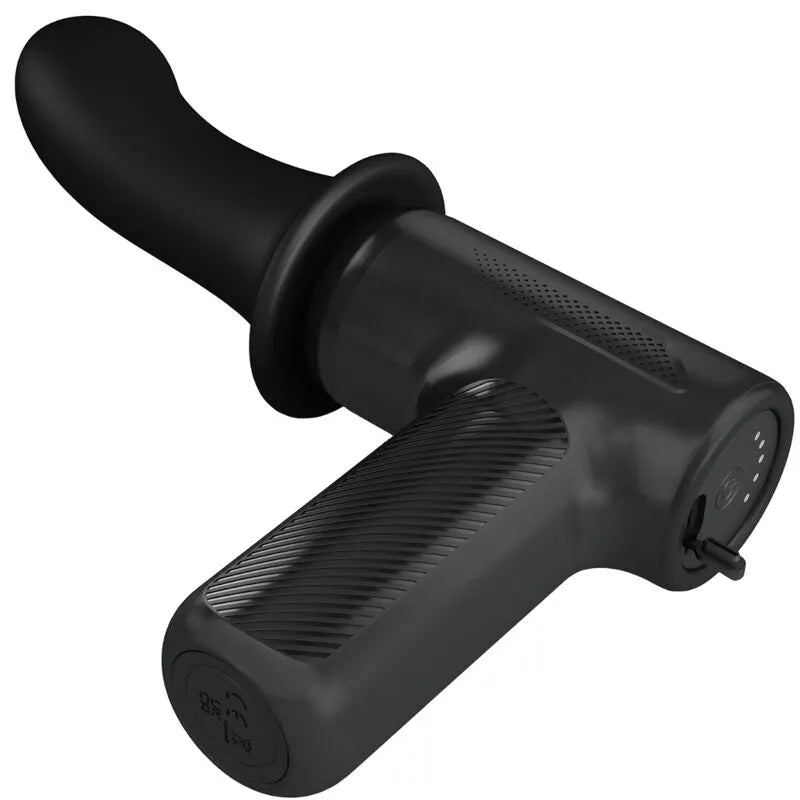 pistolet massage super puissant silicone 5 réglages noir USB Type-C