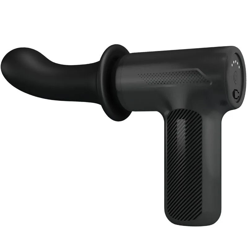 pistolet massage super puissant silicone 5 réglages noir USB Type-C