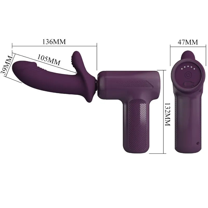 pistolet massage puissant silicone violet 5 réglages poussée Pretty Love