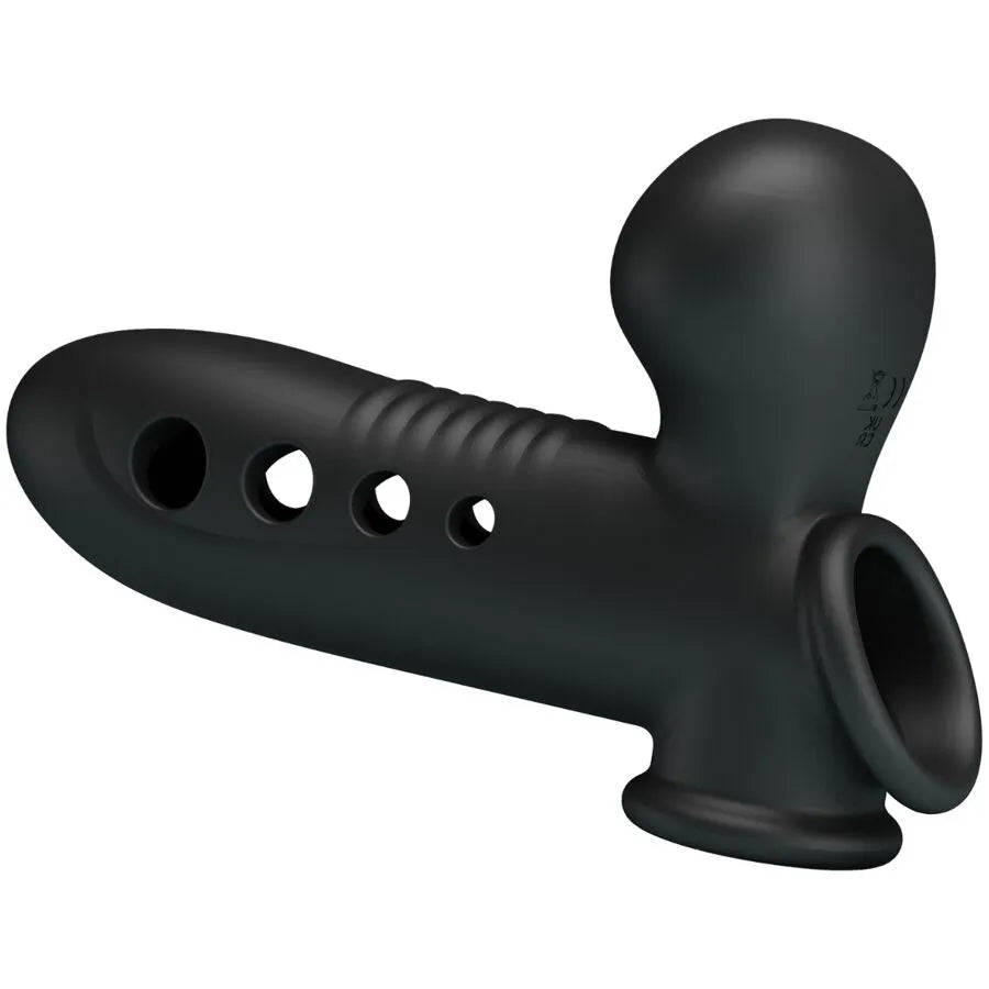 manchon pénien silicone gonflable étanche prolongateur performance noir airbag réglable sangle maintien ergonomique confortable extensible lavable hypoallergénique