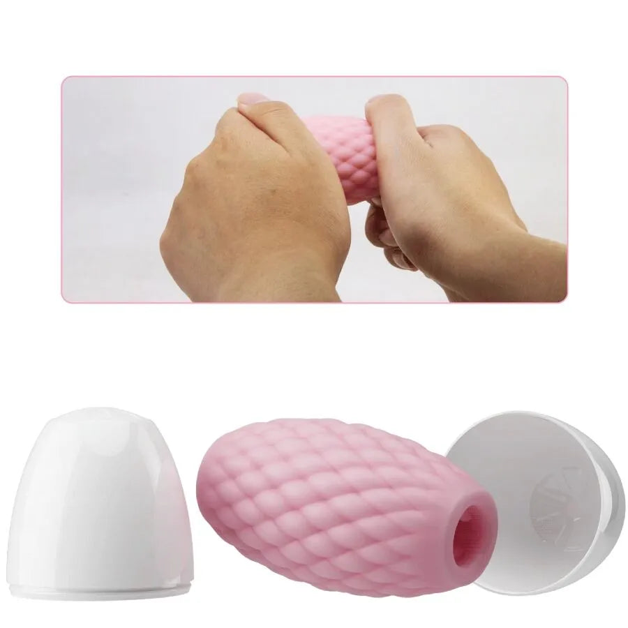 masturbateur homme compact étanche double entrée TPR texture interne stimulante voyage douche baignoire portable discret lavable doux durable adhérence sensation