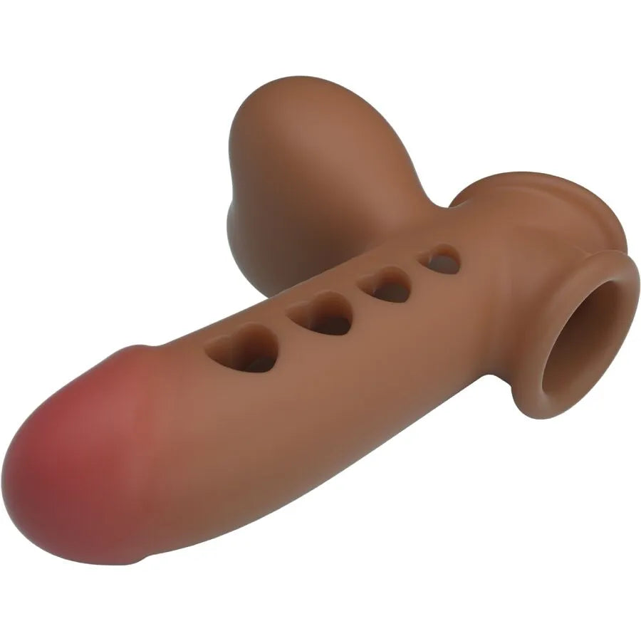 manchon pénien gonflable silicone étanche prolongation éjaculation contrôle sangle testicules airbag stimulation épaisseur universel confortable discret réglable réutilisable