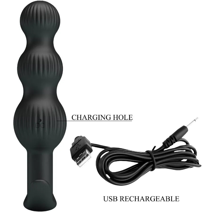 jouet anal silicone doux sûr corporel flexible perlé progressif vibrations multiples silencieux dix modes rechargeable étanche