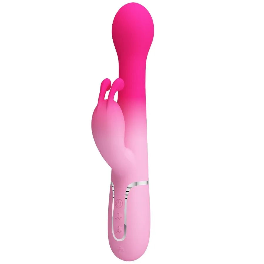 vibromasseur silicone rechargeable double moteur 7 fonctions rose lapin multifonction
