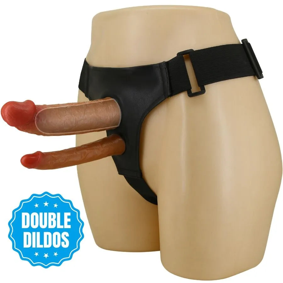 gode ceinture creux homme stimulation réaliste intimité prolongée couples sensation douce naturelle harnais élastique réglable silicone nylon durable marron
