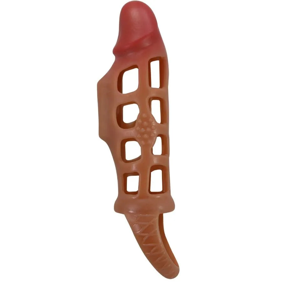 manchon pénis vibrant caoutchouc thermoplastique extensible soutien érection texture naturelle anneau billes maintien confort réutilisable stimulant sensations intenses couple