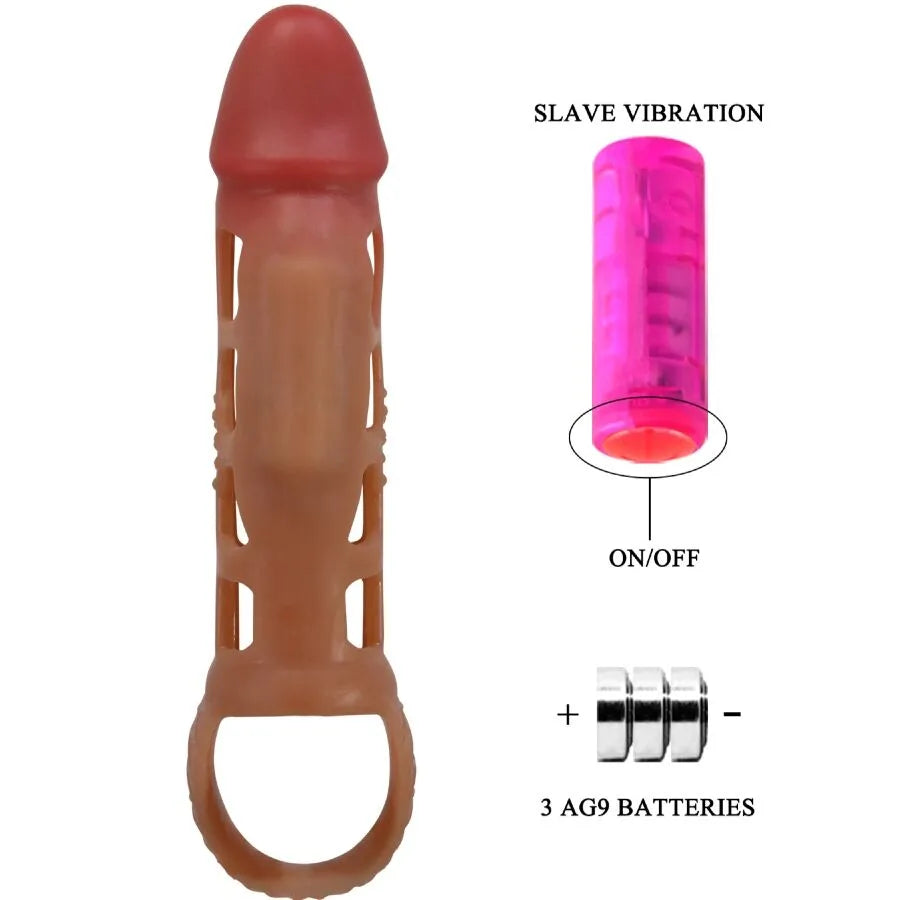 manchon pénis vibrant caoutchouc thermoplastique extensible soutien érection texture naturelle anneau billes maintien confort réutilisable stimulant sensations intenses couple