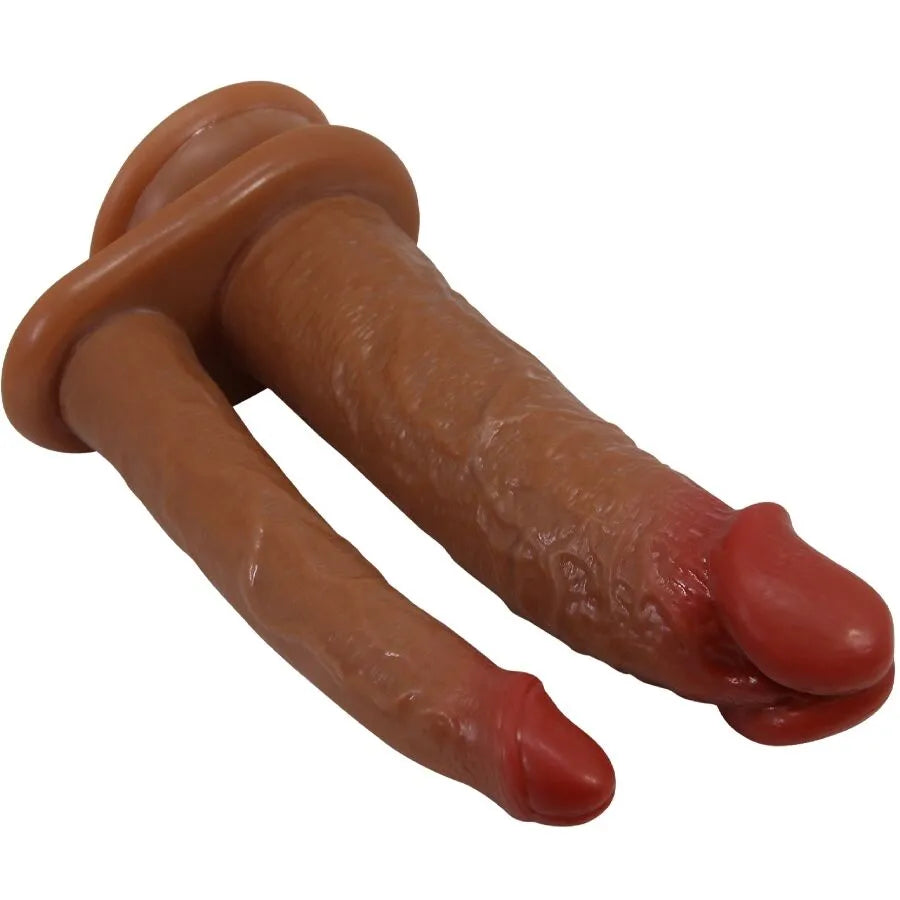 vibromasseur double gode réaliste vibrant rechargeable TPE chair texture douce flexible sept fonctions intensité réglable pénétration simultanée ergonomique