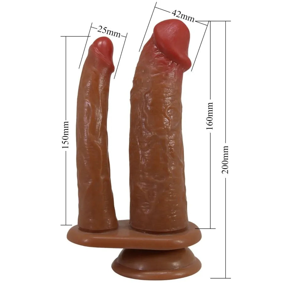 vibromasseur double gode réaliste vibrant rechargeable TPE chair texture douce flexible sept fonctions intensité réglable pénétration simultanée ergonomique