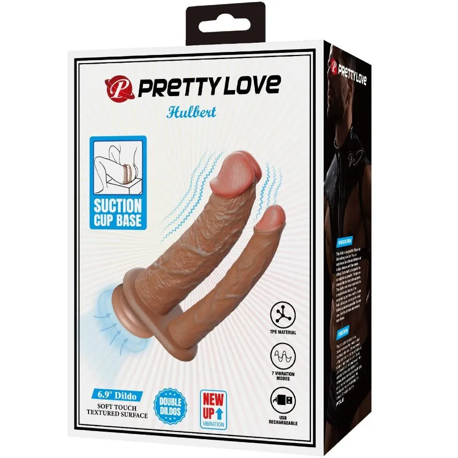 vibromasseur double gode réaliste vibrant rechargeable TPE chair texture douce flexible sept fonctions intensité réglable pénétration simultanée ergonomique