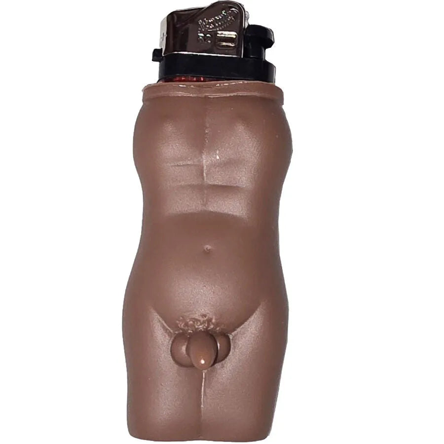 briquet forme corps masculin mulâtre clair érotique humoristique original portable rechargeable gaz durable cadeau enterrement anniversaire soirée conviviale souvenir amusant